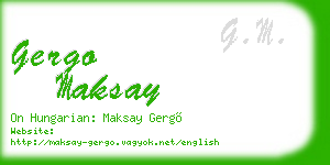 gergo maksay business card